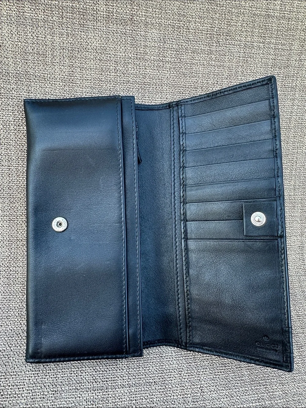 GUCCI Black Leather Long Wallet - Picture 2 of 10